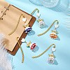 Heart Angel Glass Seed & Plastic Pearl Pendant Bookmark AJEW-MZ00002-2