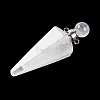 Natural Quartz Crystal Faceted Cone Openable Perfume Bottle Big Pendants G-L524-18P-11-2