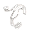 Non-Tarnish 304 Stainless Steel Snake Open Cuff Rings for Women RJEW-K273-09P-1