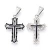 316 Surgical Stainless Steel Rhinestone Pendants STAS-P145-01-1