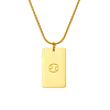 Stylish Stainless Steel 12 Zodiac Rectangle Pendant Necklaces for women GA2858-4-1