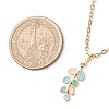 Leaf 304 Stainless Steel Enamel Pendant Cable Chain Necklaces for Women NJEW-JN05139-4