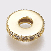 Brass Micro Pave Cubic Zirconia Bead Spacers X-ZIRC-K074-11A-01G-2