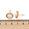 Flat Round Brass Imitation Pearl Stud Earrings KK-D301-10G-3