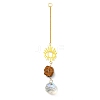 Wire Wrapped Nuggets Natural Tiger Eye Pendant Decorations LS-HJEW-C008-02E-G-1