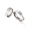 Yilisi 6Pcs 6 Style 202 & 304 Stainless Steel Grooved Finger Ring for Men Women RJEW-YS0001-01-12