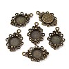 Vintage Tibetan Style Alloy Flower Pendant Cabochon Bezel Settings TIBEP-M018-131AB-NF-3