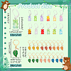  2 Sets 2 Style Resin Bear & Alloy Enamel Leaf Charm Locking Stitch Marker HJEW-NB0002-06-2