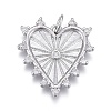 Brass Micro Pave Clear Cubic Zirconia Pendants ZIRC-M108-29-P-1