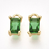 Brass Cubic Zirconia Charms X-KK-S350-367D-1