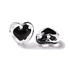 Glass Heart Beads GLAA-D005-01F-3