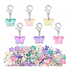   10 Sets Transparent Spray Painted Glass Butterfly Pendant Decorations HJEW-PH0001-64-8