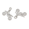 Brass Micro Pave Clear Cubic Zirconia Pendants CU-CBABDE1-04P-2