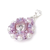 Glass Rhinestone with Acrylic Pearl Pendants PALLOY-MZ00251-03-3