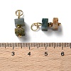 Natural Indian Agate Cuboid Beaded Pendants STAS-C120-02G-03-3