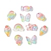48Pcs 8 Styles Transparent Resin Cabochons RESI-CJ0004-79-8