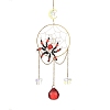 Glass Halloween Spider Hanging Suncatchers HJEW-JM05041-1