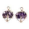 Natural Amethyst Pendants G-T131-97B-09-2