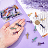 30Pcs 5 Styles Natural Red Aventurine & Green Aventurine & Amethyst & Lapis Lazuli PALLOY-DC00011-3