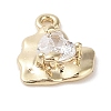 Brass Micro Pave Clear Cubic Zirconia Charms KK-G491-25G-2