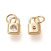 Brass Cubic Zirconia Charms ZIRC-L098-013G-2