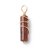 Natural Mahogany Obsidian Pendants PALLOY-JF01817-04-2