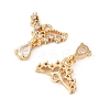 Brass Micro Pave Cubic Zirconia Pendants KK-R219-26G-2