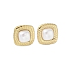 316 Surgical Stainless Steel & CCB Imitation Pearl Stud Earrings for Women STAS-B063-03G-03-1