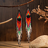 Bohemian Handwoven Glass Beaded Dangle Earrings IB9205-2