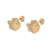 304 Stainless Steel Crystal Rhinestone Animal Cartilage Earrings SA-CBA1F7E-01G-08-1