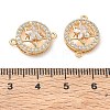 Brass Micro Pave Clear Cubic Zirconia Connector Charms CU-CBA3F77-09G-3