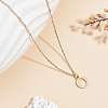 304 Stainless Steel Letter Pendant Necklaces NJEW-LP0001-53O-G-3