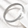 Braided 304 Stainless Steel Cuff Bangles for Women BJEW-A067-08P-2