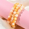 7MM Natural Yellow Shell Round Beaded Stretch Bracelets SH-CBACA76-18C-1