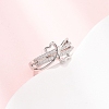 Brass Micro Pave Clear Cubic Zirconia Finger Rings for Women RJEW-C168-03P-2