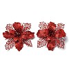 Plastic Glitter Artificial Flower LS-HJEW-R124-05-1