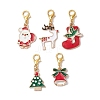 5Pcs Christmas Alloy Enamel Pendant Decorations HJEW-JM02374-1