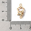 Brass Pave Clear Cubic Zirconia Flower Ring Links Connector Charms KK-C062-044G-02-3