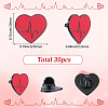 30Pcs Heart Enamel Pin JEWB-SC0001-55-2