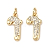 Christmas Brass Micro Pave Cubic Zirconia Charms KK-L255-18G-01-1