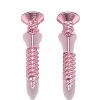 PVD Vacuum Plating 304 Stainless Steel Unisex Punk Hip-hop Rock Nail Shape Screw Pierced Stud Earrings EJEW-F261-01B-1