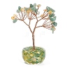 Natural Green Aventurine and  Yellow Quartz Chips Tree of Life Decorations DJEW-B013-01G-1