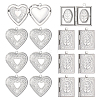 16Pcs 2 Styles 304 Stainless Steel Locket Pendants STAS-ME0003-38-1