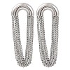 304 Stainless Steel Tassel Chain Stud Earrings for Women EJEW-U023-07P-2