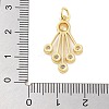 Rack Plating Brass Micro Pave Cubic Zirconia Pendants KK-Z071-74G-01-3