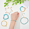 6Pcs 6 Style Alloy Flower Charm Bracelets Set BJEW-FI0001-79-3