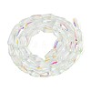 AB Color Plated Transparent Glass Teardrop Beads Strands EGLA-T029-08B-2