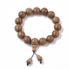 Wood Mala Bead Bracelets BJEW-S140-06-1