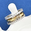 Brass Micro Pave Cubic Zirconia Plain Band Finger Rings for Women RJEW-P160-01B-G01-2