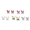 Butterfly Platinum Brass Stud Earrings EJEW-L270-07P-1